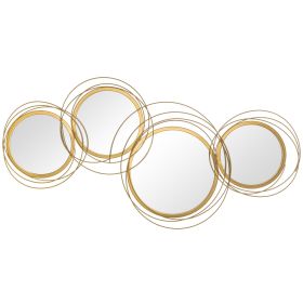 Metal Wall Art Modern Mirror Decor Home Hanging Wall Sculptures for Living Room Bedroom Dining Room Gold