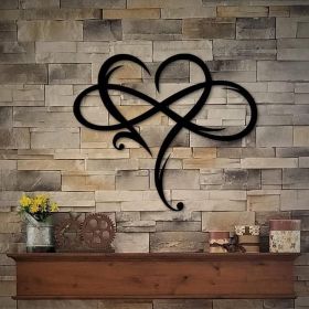 Heart Wall Decor, Unique Infinity Heart Metal Art Wall Decor Love Sign Steel Wall Plaques Bedroom Ornaments for Home Wedding Decor