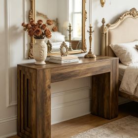 160 Cm Rustic Console Table Dining Table with Stable Legs Flurtisch Sofa Table Traditional Home Decor Furniture