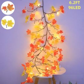 9.52FT  144 LED Autumn Decorative Lights, Home USB-powered Waterproof Autumn Wreath, Suitable For Indoor And Outdoor Decoration During Halloween (Option: 96LED 6.2FT)