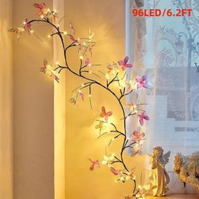 Enchanted Lights With Remote, 18 Branches 144 LEDs Lighted Willow Swag For Wall Decor, Indoor Artificial Plug In Fairy Lights For Bedroom, Living (Option: 6.2FT)