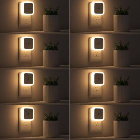 Night Light, Night Lights Plug Into Wall 8-Pack, Nightlight Plug In Night Light, Dusk To Dawn Night Lamp Led (Option: White)