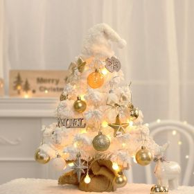 Tabletop Christmas Tree Small Mini Christmas Tree for Table Top;  Artificial Snow Flocked with Xmas Ornaments;  Gold Christmas Decorations for Ho (Color: as Pic)